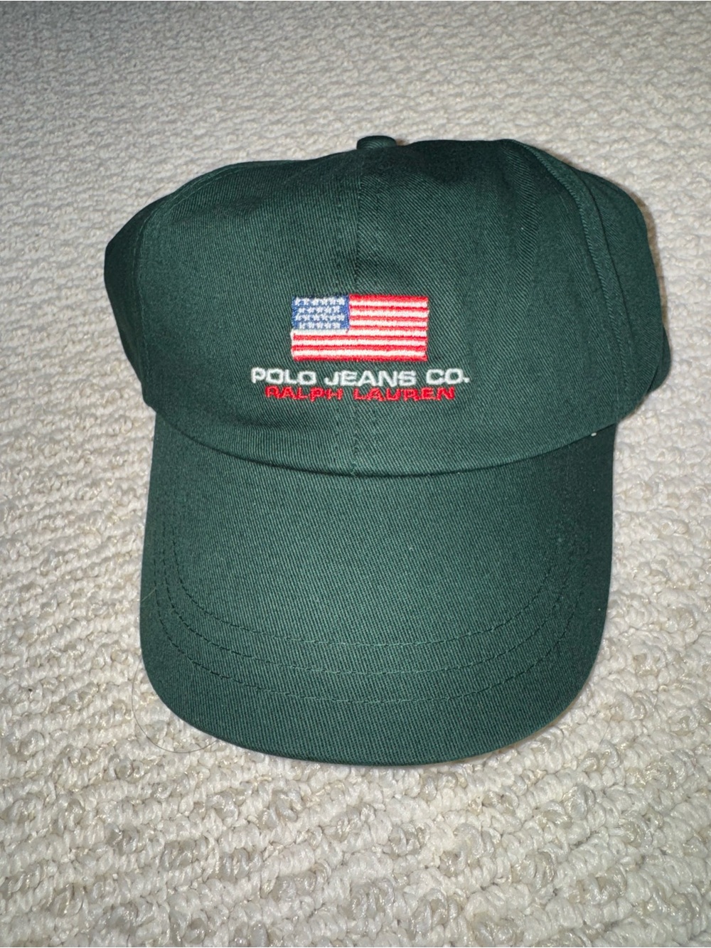 Polo Jeans Co. Ralph Lauren Dark Green Flag Baseball Cap